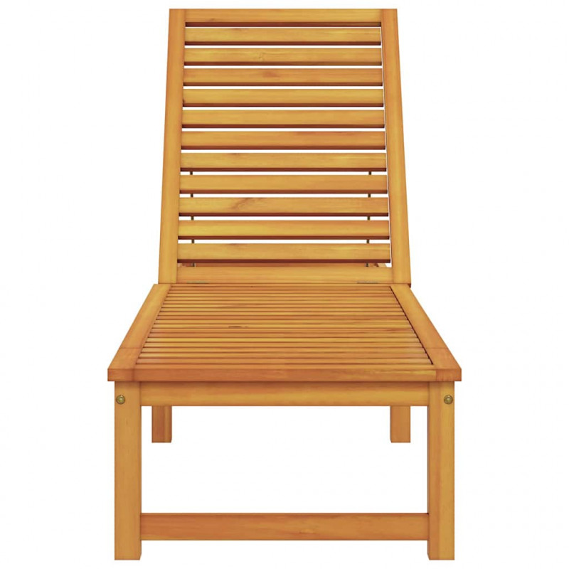 Leżak Brązowy 202 x 53 x 89 cm Lite Drewno Akacji