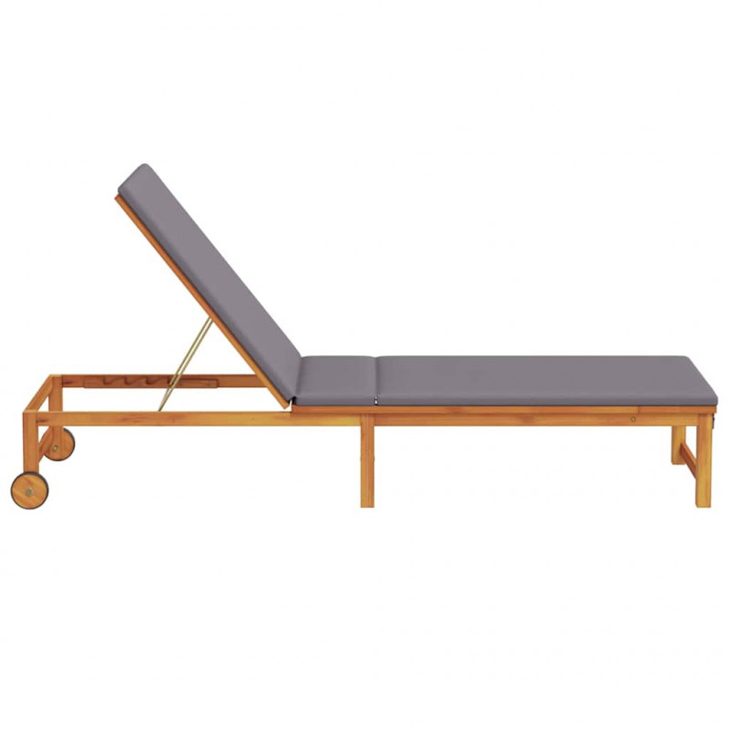 Leżak Brązowy 202 x 53 x 89 cm Lite Drewno Akacji
