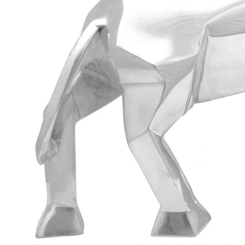 Rzeźba byka Srebrny 74 x 23 x 30 cm Aluminium
