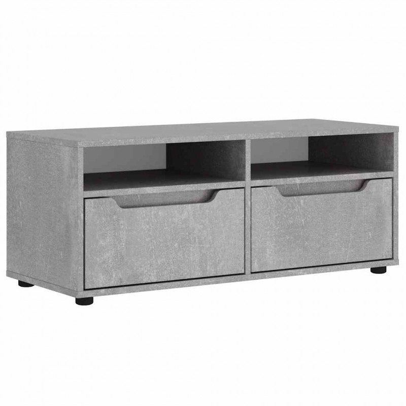 Szafka RTV "VISNES" Betonowa Szara 100x40x38 cm Drewno klejone