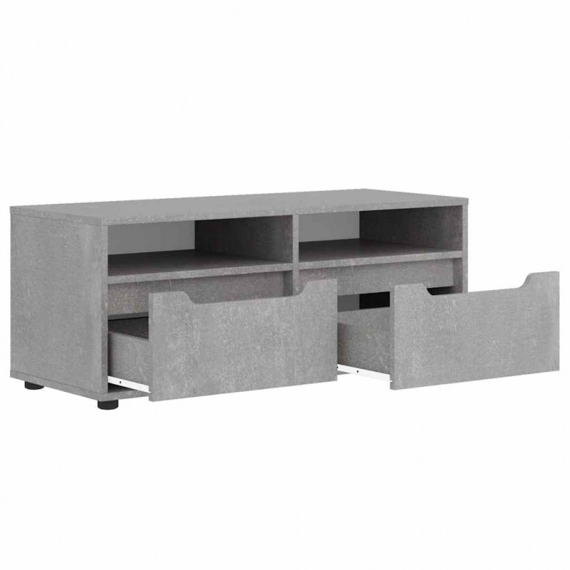 Szafka RTV "VISNES" Betonowa Szara 100x40x38 cm Drewno klejone