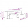 Szafka RTV "VISNES" Betonowa Szara 100x40x38 cm Drewno klejone