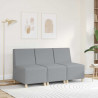 Modułowa sofa bez podłokietników, jasnoszara, 55 cm, materiał