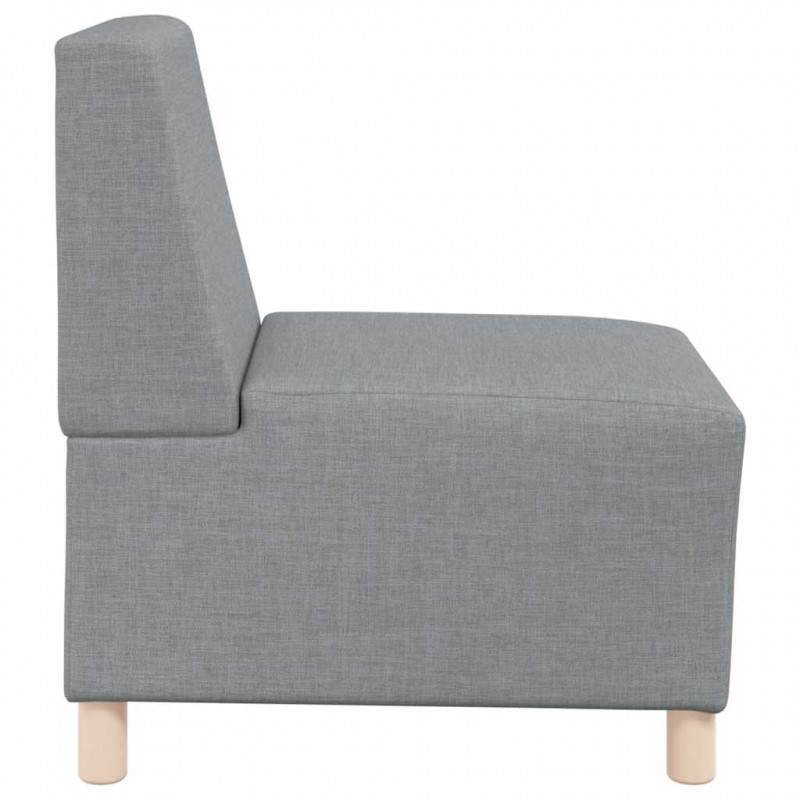 Modułowa sofa bez podłokietników, jasnoszara, 55 cm, materiał
