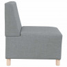 Modułowa sofa bez podłokietników, jasnoszara, 55 cm, materiał