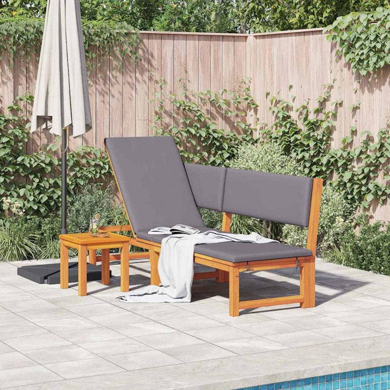 Leżak Olej Naturalny 200 x 57 x 75cm Lite drewno akacjowe