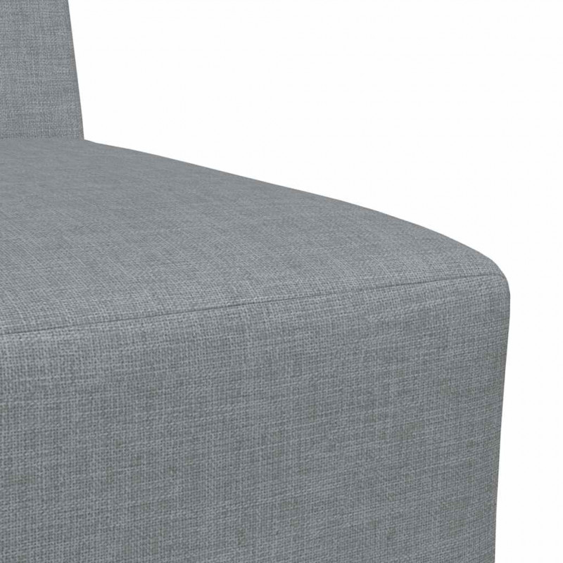 Modułowa sofa bez podłokietników, jasnoszara, 55 cm, materiał