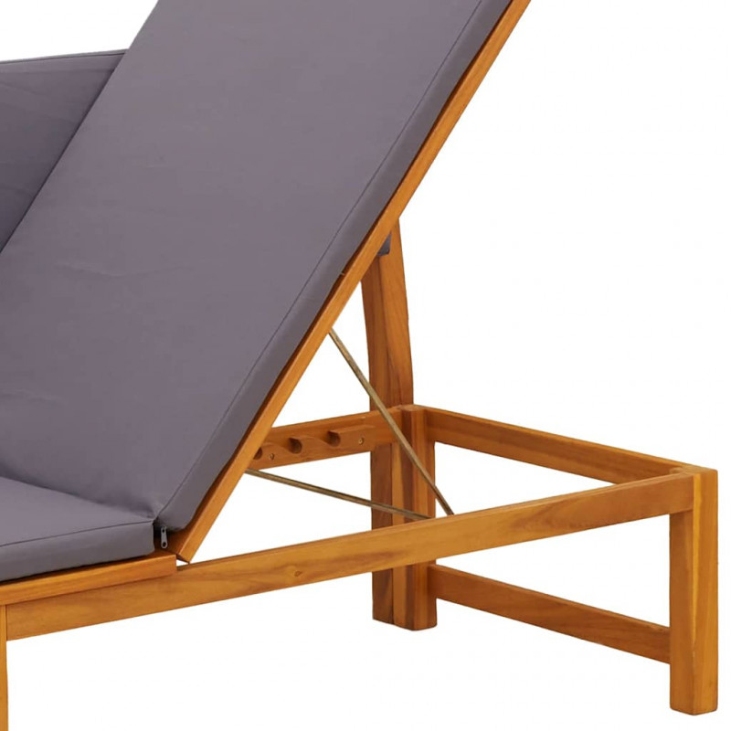 Leżak Olej Naturalny 200 x 57 x 75cm Lite drewno akacjowe