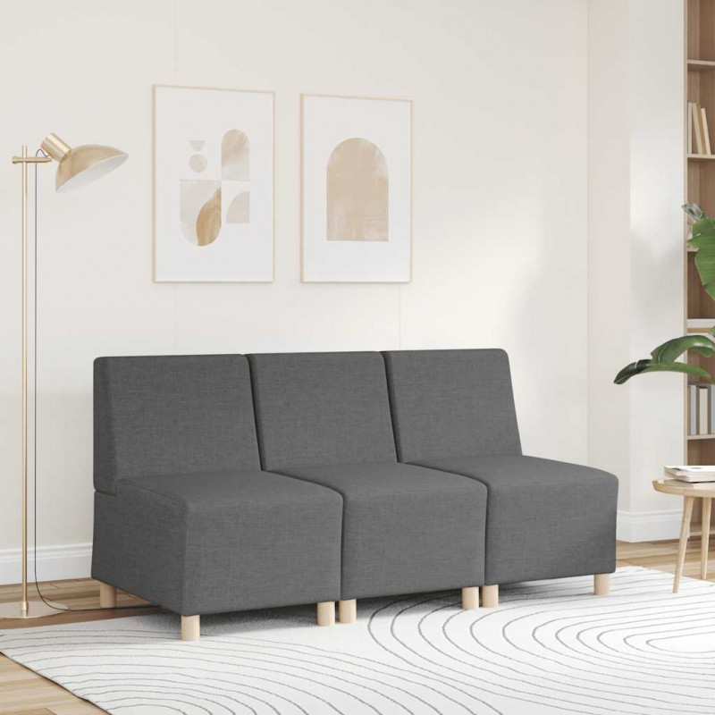 Modułowa sofa bez podłokietników Ciemnoszara 55 cm Tkanina