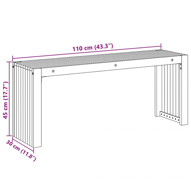 ławka Olej Naturalny 110 x 30 x 45 cm Lite drewno teakowe