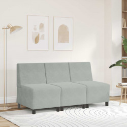 Modułowa sofa bez podłokietników Jasnoszara 55 cm Aksamit