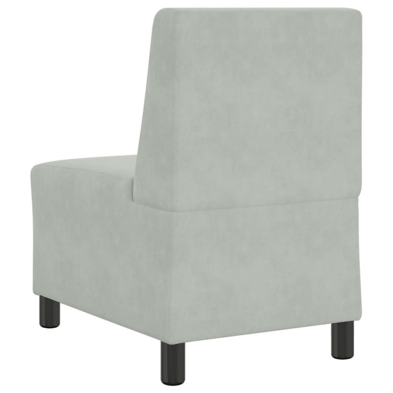 Modułowa sofa bez podłokietników Jasnoszara 55 cm Aksamit