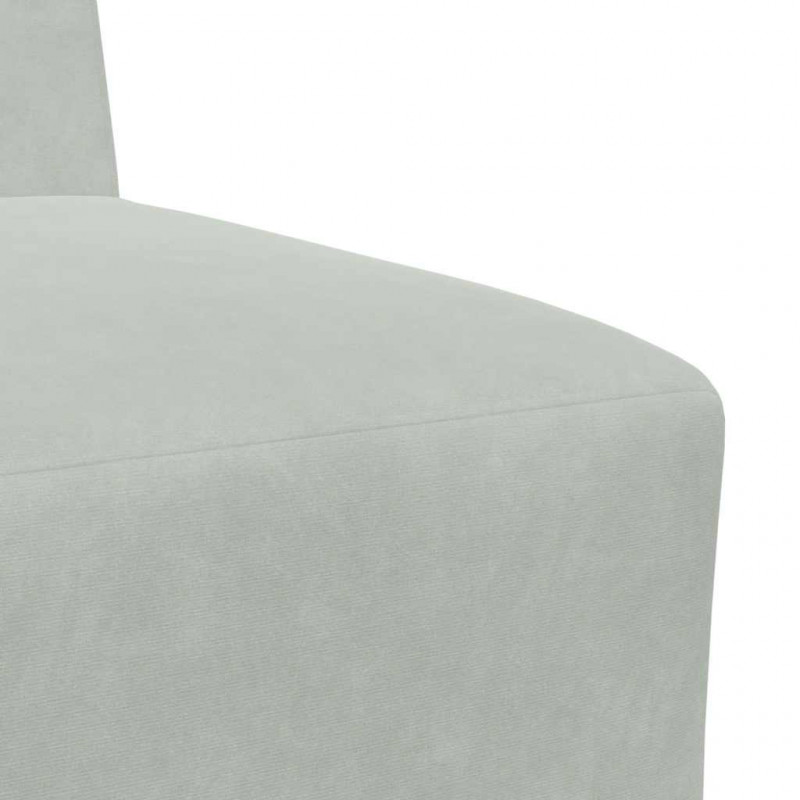 Modułowa sofa bez podłokietników Jasnoszara 55 cm Aksamit