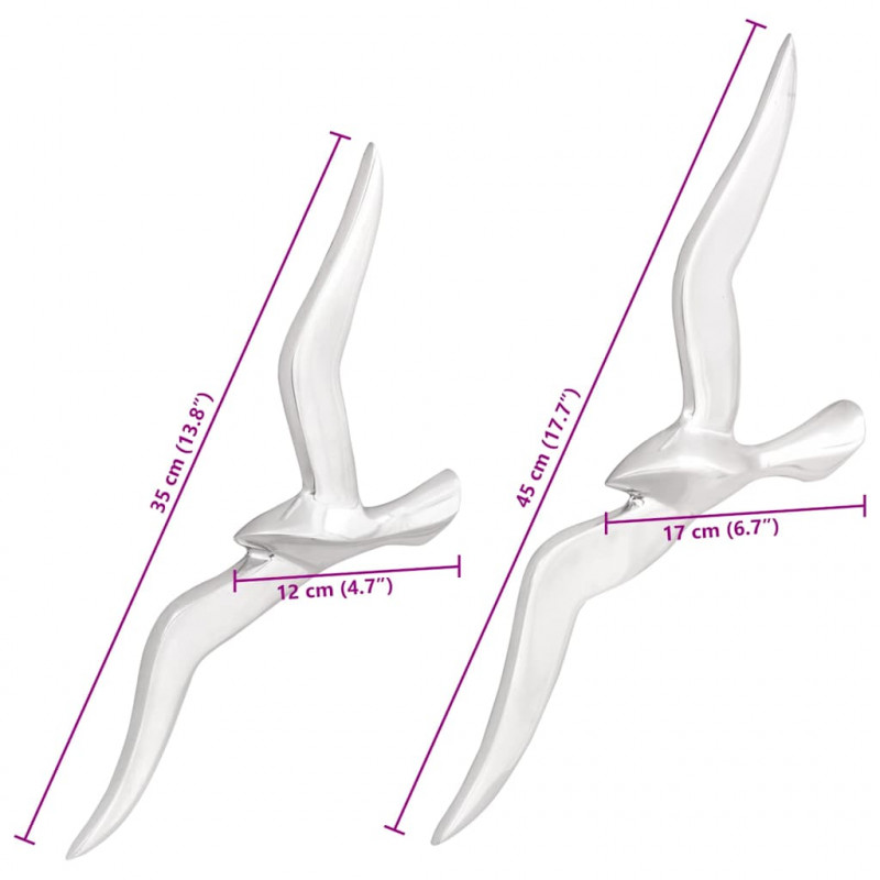 Mewa 2 pcs Srebrny Aluminium