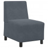 Modułowa sofa bez podłokietników Ciemnoszara 55 cm Aksamit