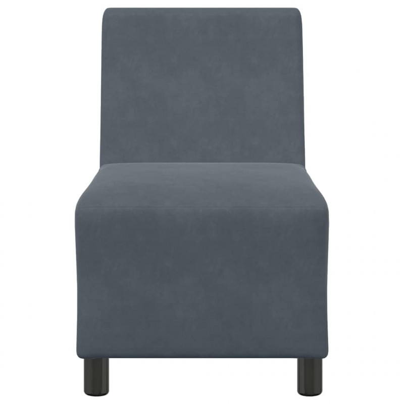 Modułowa sofa bez podłokietników Ciemnoszara 55 cm Aksamit