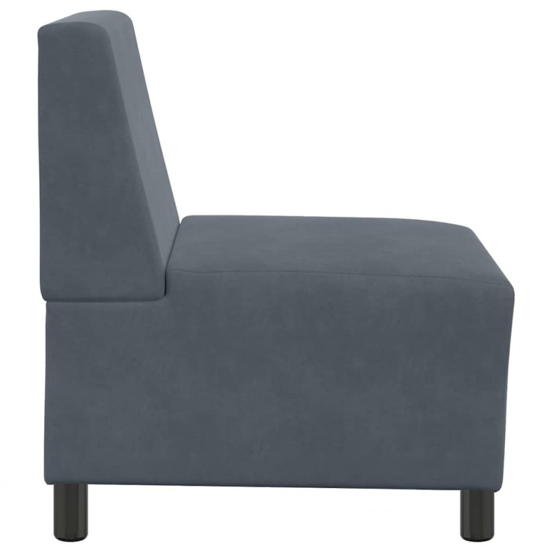 Modułowa sofa bez podłokietników Ciemnoszara 55 cm Aksamit