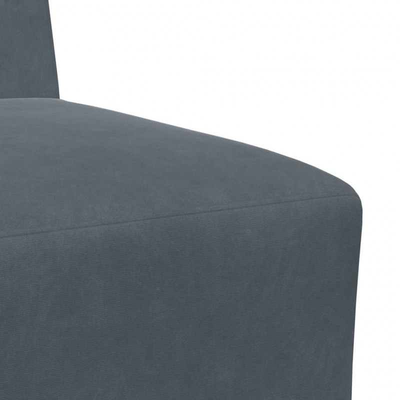 Modułowa sofa bez podłokietników Ciemnoszara 55 cm Aksamit