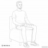 Modułowa sofa bez podłokietników Ciemnoszara 55 cm Aksamit
