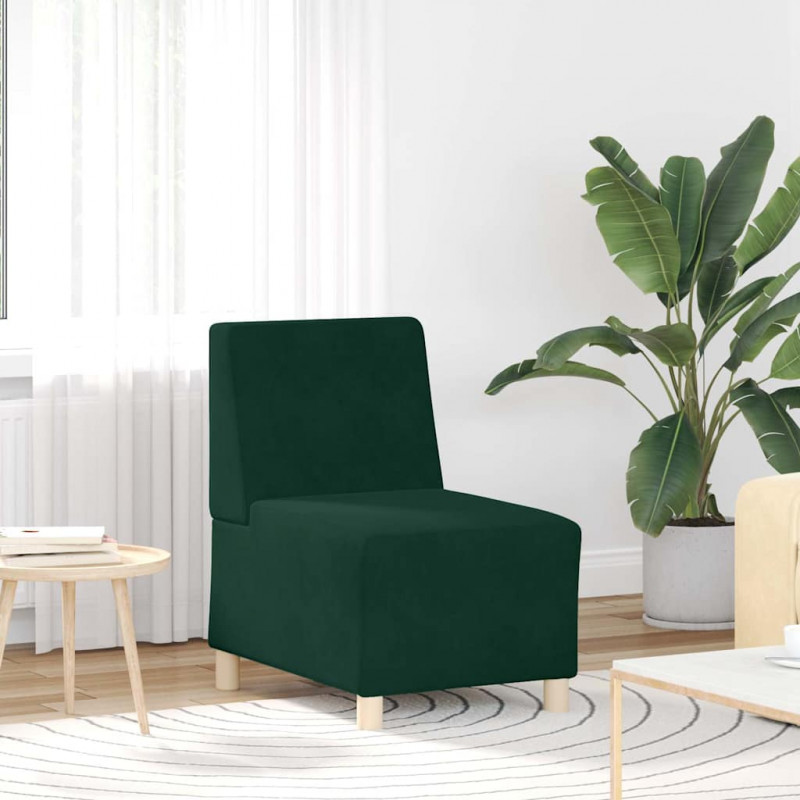 Modułowa sofa bez podłokietników Ciemnozielona 55 cm Aksamit