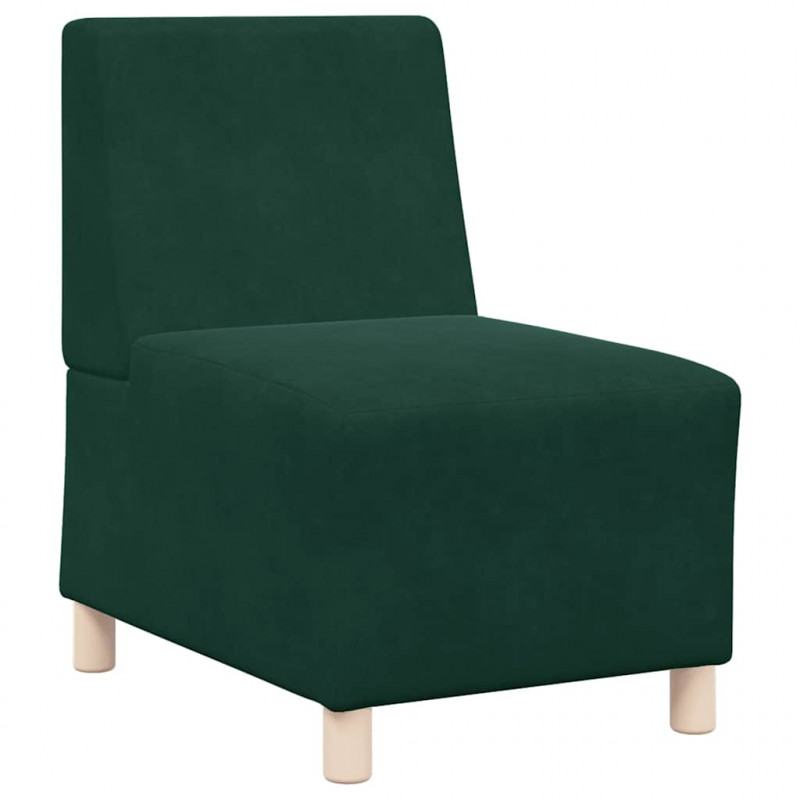Modułowa sofa bez podłokietników Ciemnozielona 55 cm Aksamit