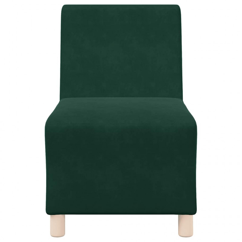 Modułowa sofa bez podłokietników Ciemnozielona 55 cm Aksamit