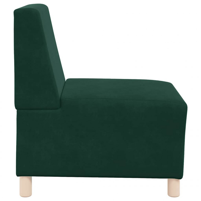 Modułowa sofa bez podłokietników Ciemnozielona 55 cm Aksamit
