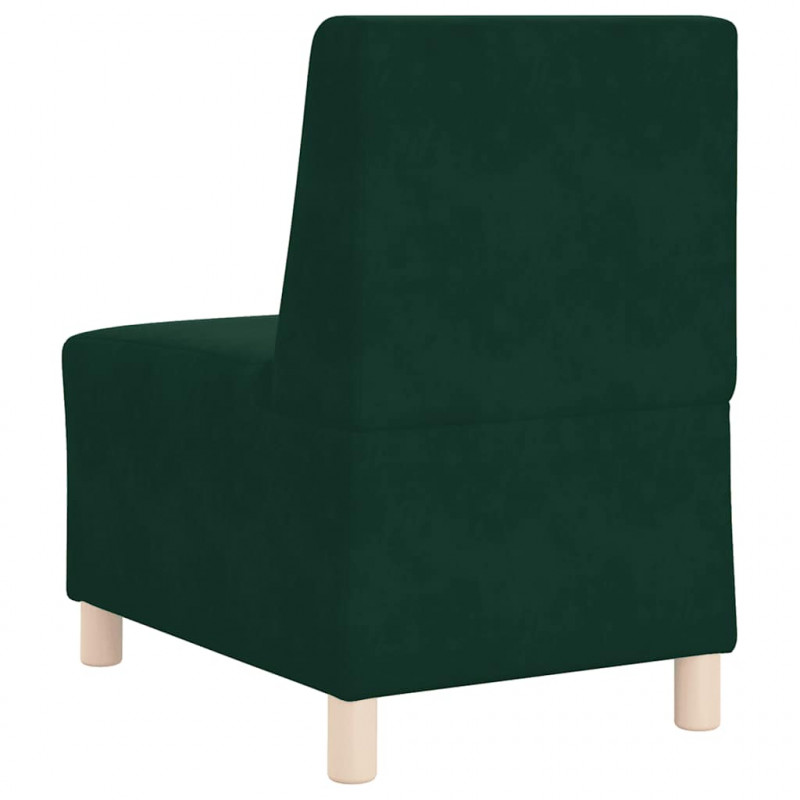 Modułowa sofa bez podłokietników Ciemnozielona 55 cm Aksamit