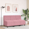 Modułowa sofa bez podłokietników, różowa, 55 cm, aksamitna