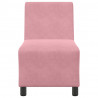 Modułowa sofa bez podłokietników, różowa, 55 cm, aksamitna