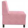 Modułowa sofa bez podłokietników, różowa, 55 cm, aksamitna