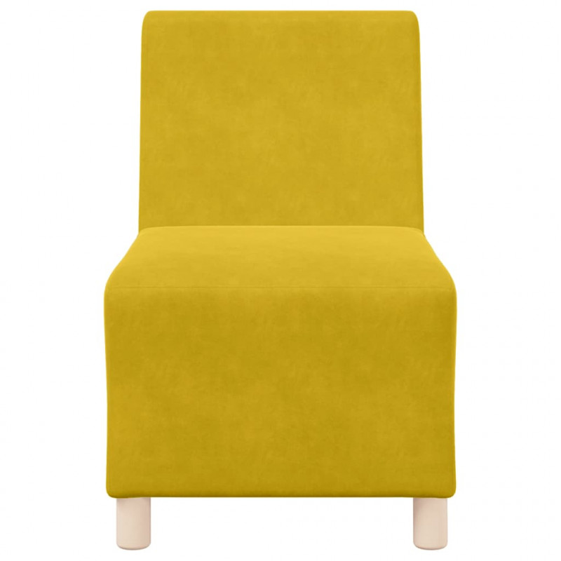 Modułowa sofa bez podłokietników, żółta, 55 cm, aksamitna