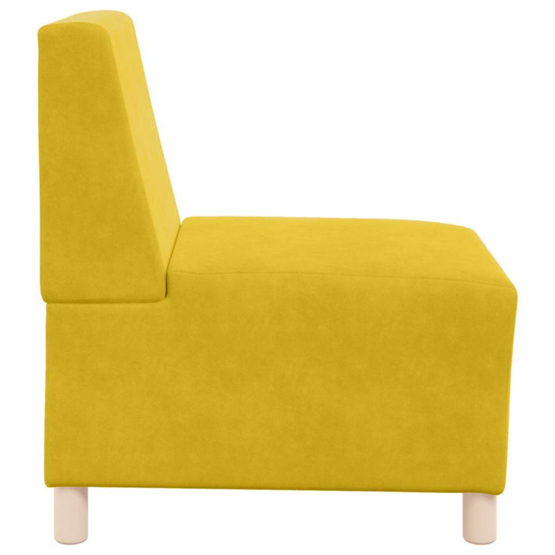 Modułowa sofa bez podłokietników, żółta, 55 cm, aksamitna
