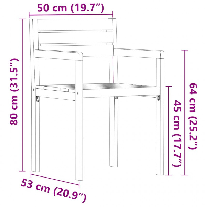 Krzesła ogrodowe 4 szt. 50x53x80 cm Drewno lite Akacja