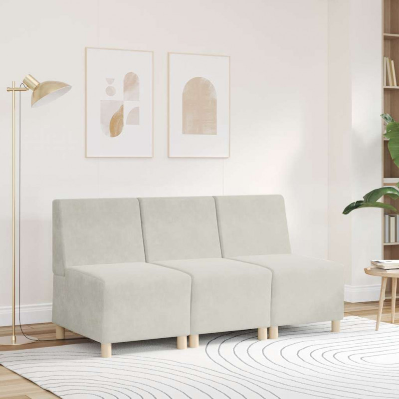 Modułowa sofa bez podłokietników Kremowa 55 cm Aksamitna