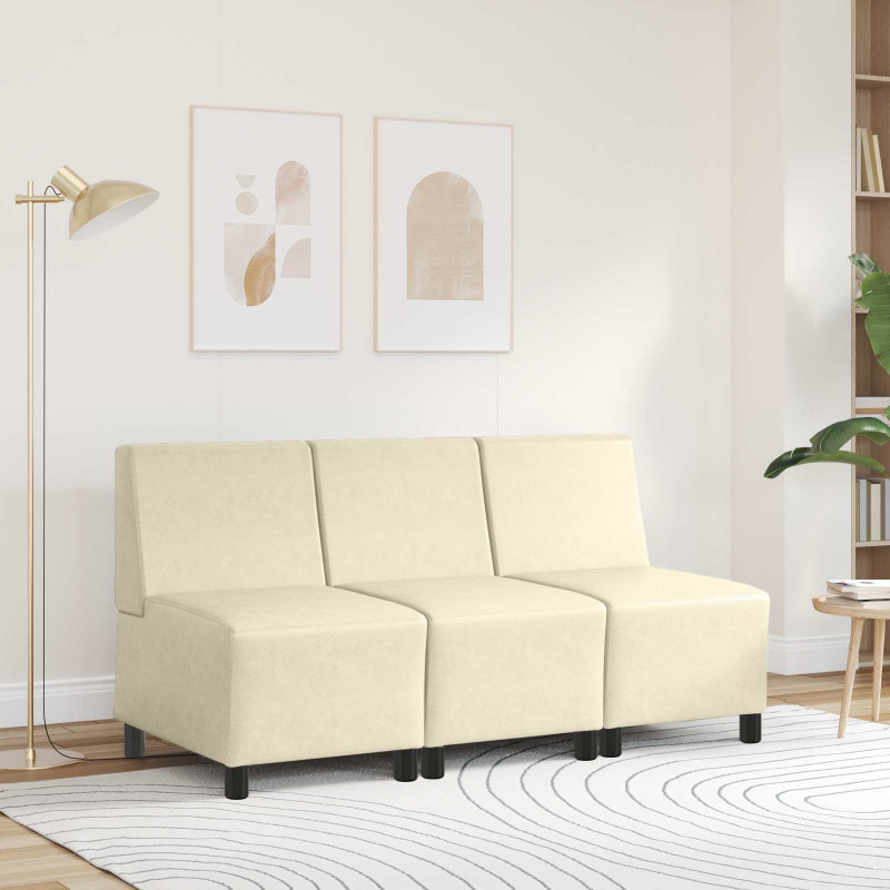 Modułowa sofa bez podłokietników, Kremowy 55 x 74 x 82 cm