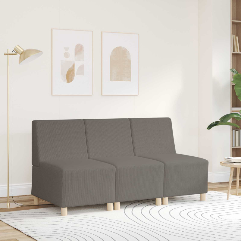 Modułowa sofa bez podłokietników, Jasnoszary 55 x 74 x 82 cm