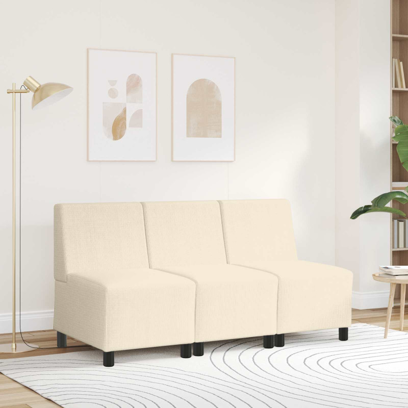 Modułowa sofa bez podłokietników, Kremowy 55 x 74 x 82 cm