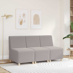 Modułowa sofa bez podłokietników, jasnoszara, 55 cm, kręcona, tkanina przypominająca wełnę