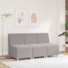 Modułowa sofa bez podłokietników, jasnoszara, 55 cm, kręcona, tkanina przypominająca wełnę