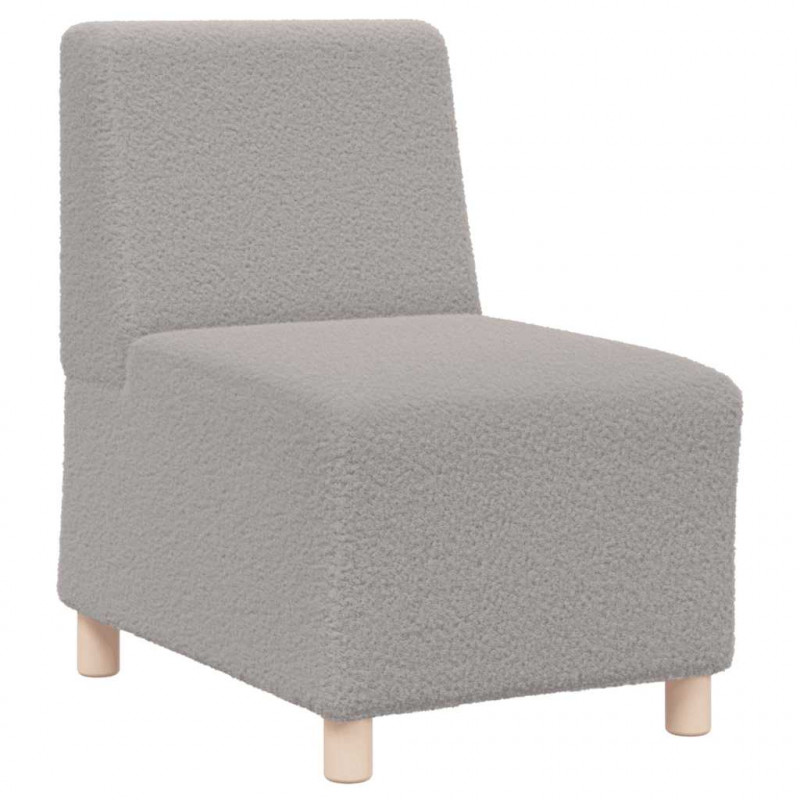 Modułowa sofa bez podłokietników, jasnoszara, 55 cm, kręcona, tkanina przypominająca wełnę