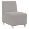 Modułowa sofa bez podłokietników, jasnoszara, 55 cm, kręcona, tkanina przypominająca wełnę