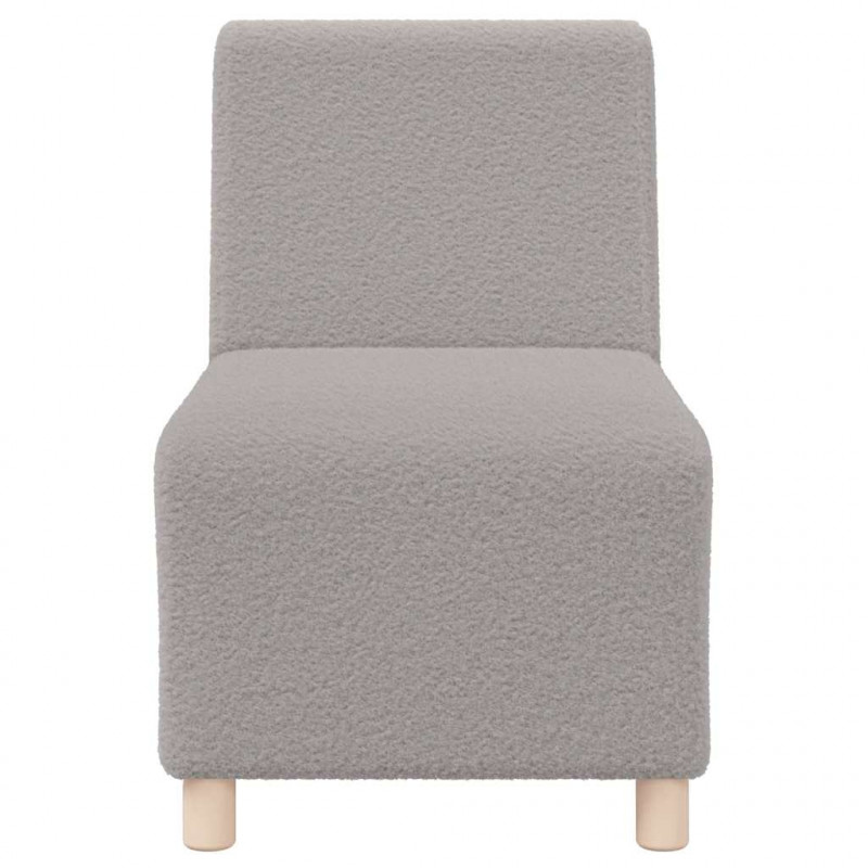 Modułowa sofa bez podłokietników, jasnoszara, 55 cm, kręcona, tkanina przypominająca wełnę