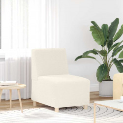 Modułowa sofa bez podłokietników Kremowa 55 cm Kręcona tkanina przypominająca wełnę