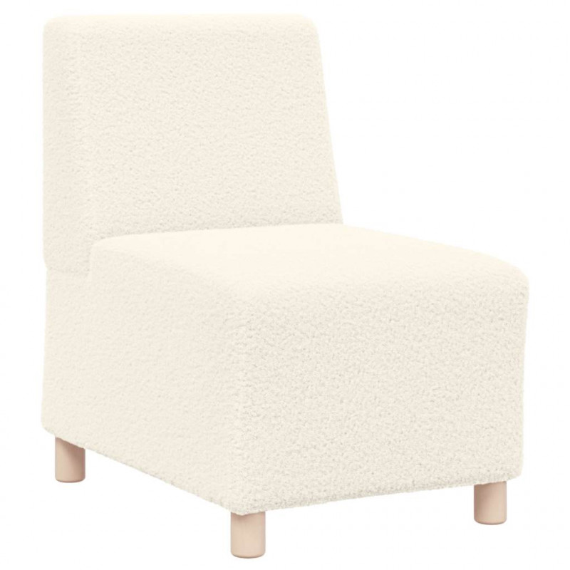 Modułowa sofa bez podłokietników Kremowa 55 cm Kręcona tkanina przypominająca wełnę