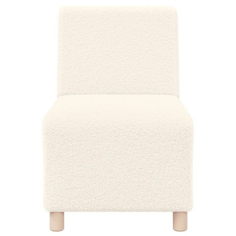 Modułowa sofa bez podłokietników Kremowa 55 cm Kręcona tkanina przypominająca wełnę