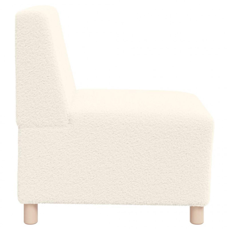 Modułowa sofa bez podłokietników Kremowa 55 cm Kręcona tkanina przypominająca wełnę