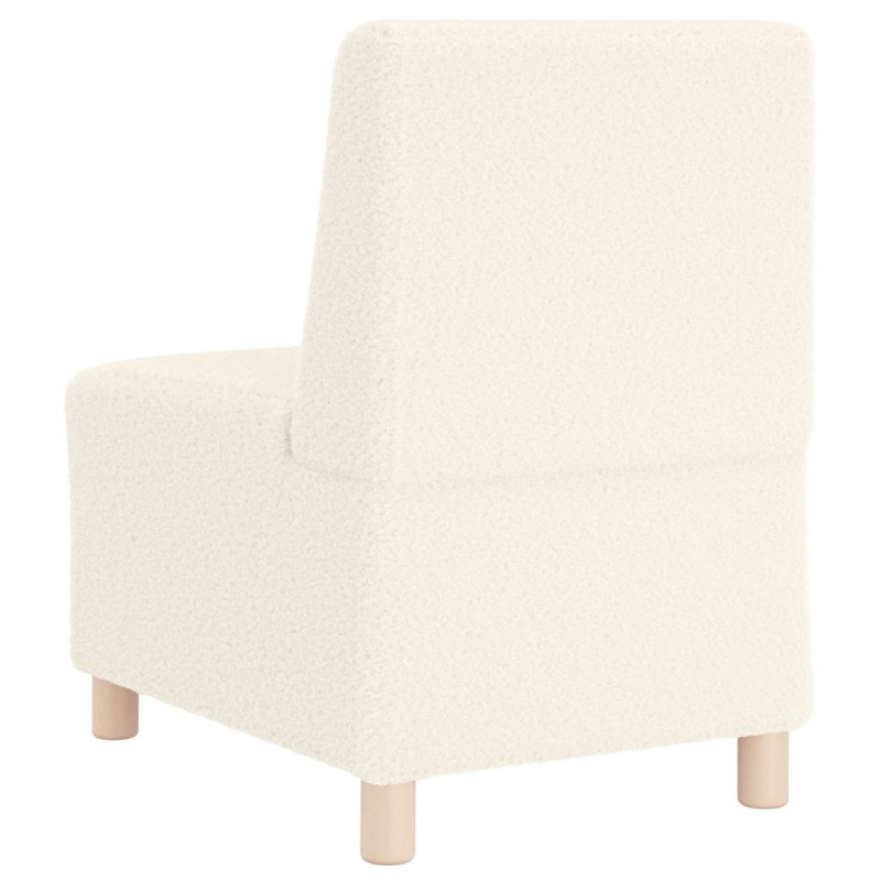 Modułowa sofa bez podłokietników Kremowa 55 cm Kręcona tkanina przypominająca wełnę