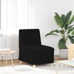 Modułowa sofa bez podłokietników, czarna, 55 cm, kręcona, tkanina przypominająca wełnę