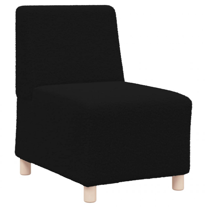 Modułowa sofa bez podłokietników, czarna, 55 cm, kręcona, tkanina przypominająca wełnę